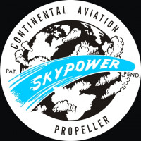 Continental Aviation Skypower Propeller Aircraft Logo