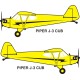 Piper J-3 Cub Airplane Aircraft Logo