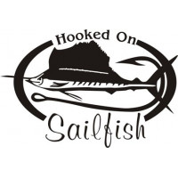 HOOKED On Sailfish Boat Decal