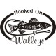 HOOKED On Walleye Boat Decal