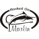 HOOKED On Marlin Boat Decal