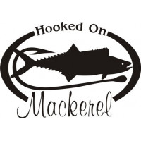 HOOKED On Mackerel Boat Decal