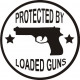 Protected By Loaded Guns Gun Signs Logo