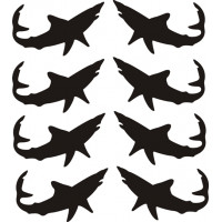 Mako Shark Set of 8 Boat Logo