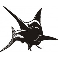 Begging Marlin Fish Logo Decals