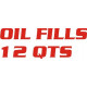 Oil Fills 2 Quarts Aviation Placards