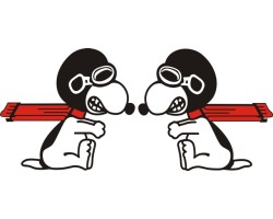Snoopy The Pilot Mascot Vinyl Decal 