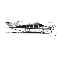 Beechcraft Bonanza V-Tail Aircraft Silhouette 