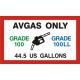 AVGAS Only Grade 100 LL 44.5 US Gallon