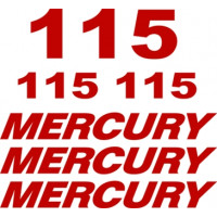 Mercury 115 HP Outboard Boat Logo Vinyl Graphics Decal