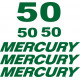 Mercury 50 HP Outboard Boat Logo Vinyl Graphics Decal