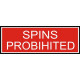 Spins Prohibited Aircraft Placard