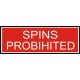 Spins Prohibited Aircraft Placard