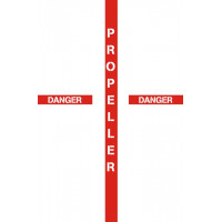 Danger Propeller Aircraft Warning Placard Logo 