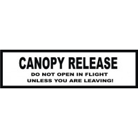 Canopy Release Aircraft Placards 