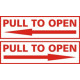 Pull To Open Aircraft Placards 